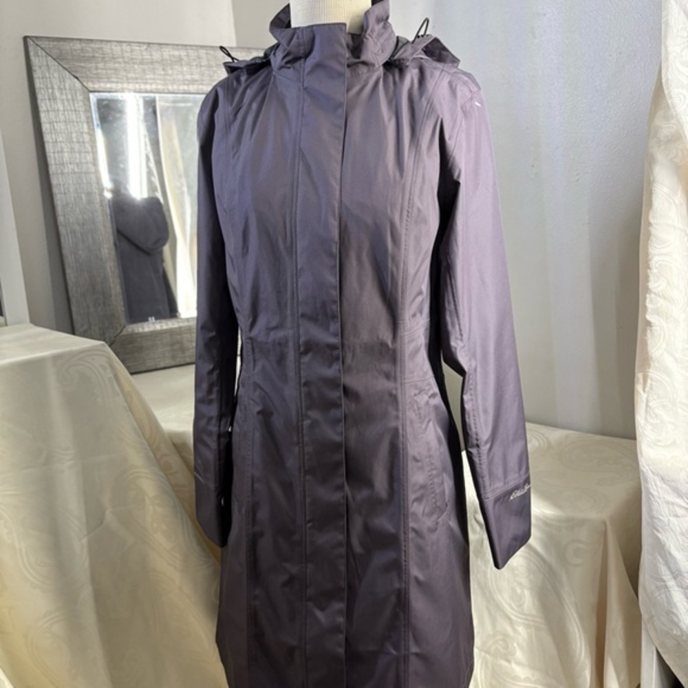 NWT- Eddie Bauer Purple Trench Coat with Tailored Silhouette